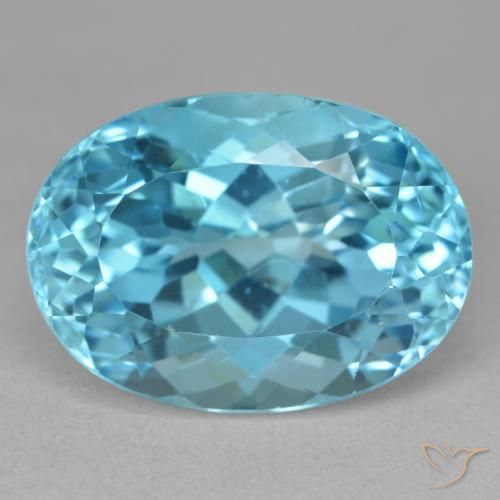23.61ct Naturale Blu svizzero Topazio, Ovale, VVS, Photo A