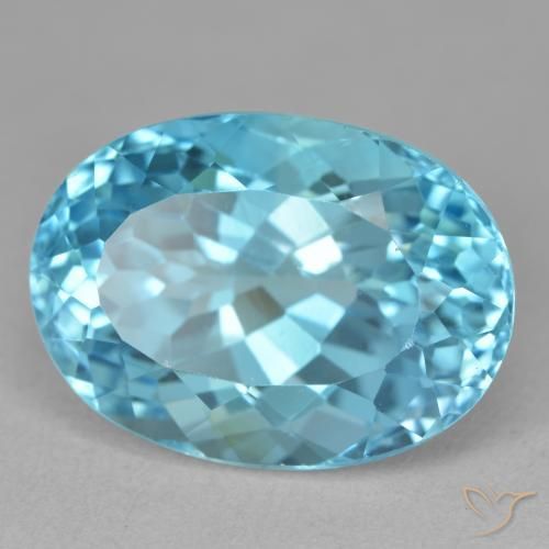 Topazio Blu svizzero naturale da 23.61 ct, Ovale, VVS