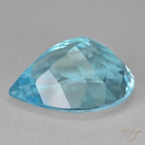 Topazio Blu svizzero naturale da 20.41 ct, Forma a pera, VVS-VS