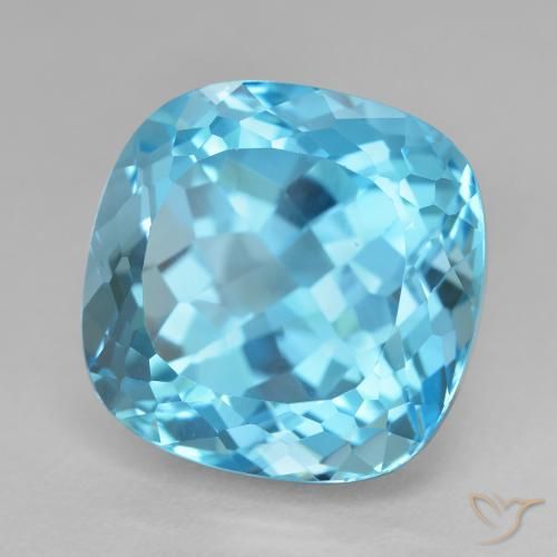 Topazio Blu svizzero naturale da 20.98 ct, Cuscino, VVS