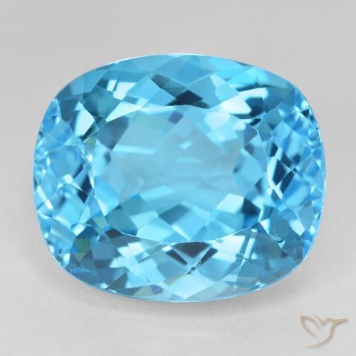 Topazio Blu svizzero naturale da 26.00 ct, Cuscino, VVS