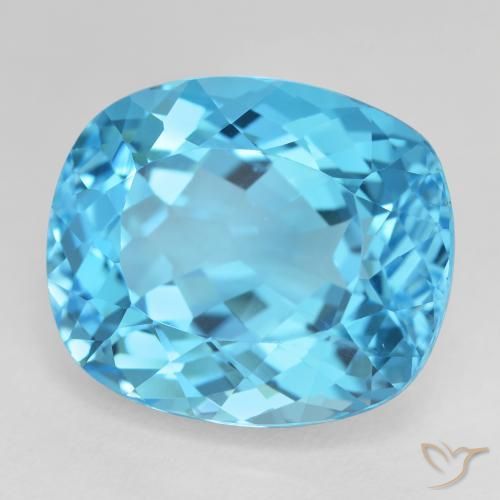 Topazio Blu svizzero naturale da 26.00 ct, Cuscino, VVS