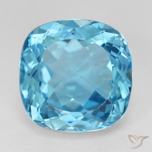 21.83ct Naturale Blu svizzero Topazio, Cuscino, VVS-VS