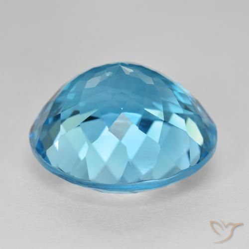 Topazio Blu svizzero naturale da 27.45 ct, Rotondo, VVS-VS