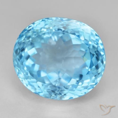 Topazio Blu svizzero naturale da 22.74 ct, Ovale, VVS-VS