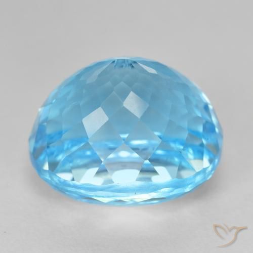 Topazio Blu svizzero naturale da 22.74 ct, Ovale, VVS-VS
