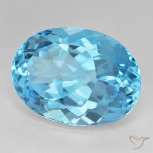 Topazio Blu svizzero naturale da 27.52 ct, Ovale, VVS-VS