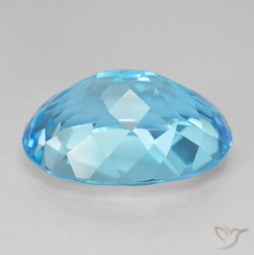 Topazio Blu svizzero naturale da 27.52 ct, Ovale, VVS-VS
