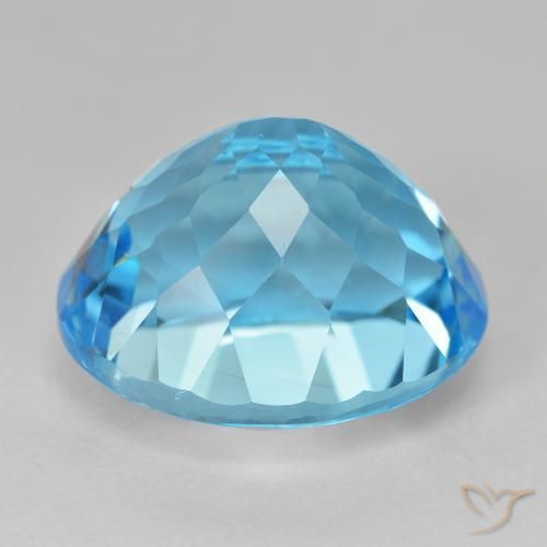 Topazio Blu svizzero naturale da 21.10 ct, Ovale, VVS-VS