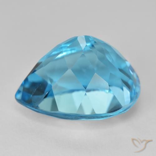 Topazio Blu svizzero naturale da 23.23 ct, Forma a pera, VVS-VS