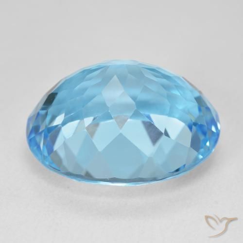 Topazio Blu svizzero naturale da 22.53 ct, Ovale, VVS-VS