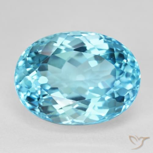 Topazio Blu svizzero naturale da 25.84 ct, Taglio ovale, VVS-VS