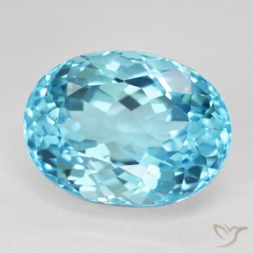 Topazio Blu svizzero naturale da 25.84 ct, Taglio ovale, VVS-VS