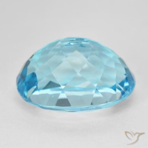 Topazio Blu svizzero naturale da 25.84 ct, Taglio ovale, VVS-VS