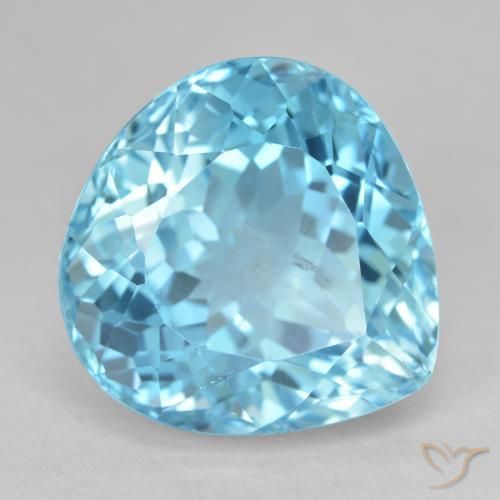 Topazio Yale Blue naturale da 25.68 ct, Forma a pera, VS