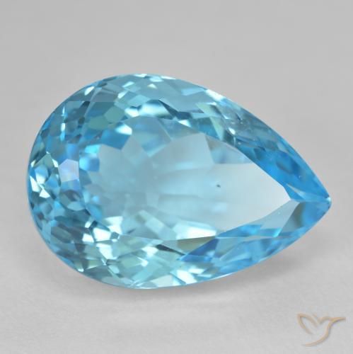 Topazio Blu svizzero naturale da 27.17 ct, Forma a pera, VS