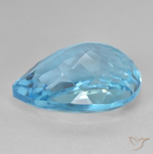 Topazio Blu svizzero naturale da 27.17 ct, Forma a pera, VS