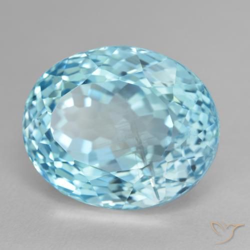 Topazio Blu verdastro chiaro naturale da 26.66 ct, Ovale, VS
