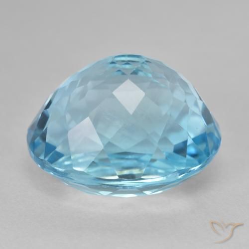 Topazio Blu verdastro chiaro naturale da 26.66 ct, Ovale, VS