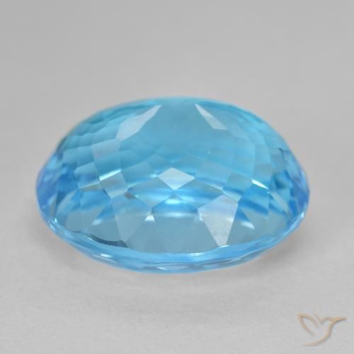 Topazio Blu svizzero naturale da 27.63 ct, Ovale, VVS-VS