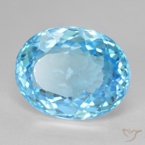 Topazio Blu svizzero naturale da 28.06 ct, Ovale, VVS-VS