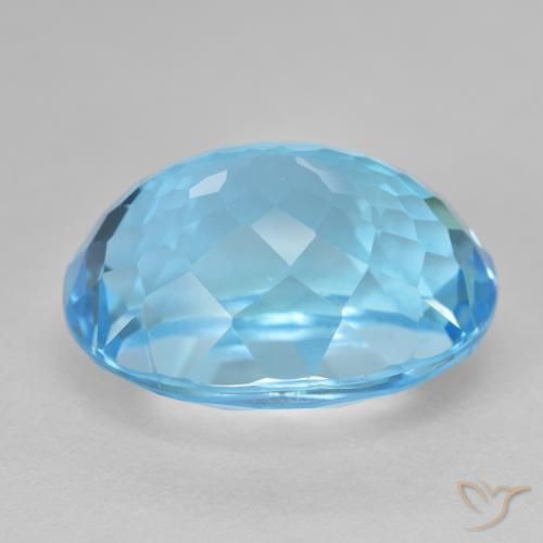 Topazio Blu svizzero naturale da 28.06 ct, Ovale, VVS-VS