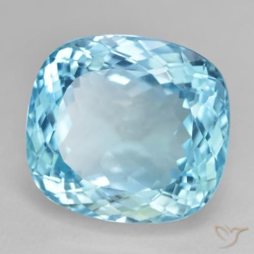 Topazio Blu svizzero naturale da 28.00 ct, Cuscino, VVS-VS
