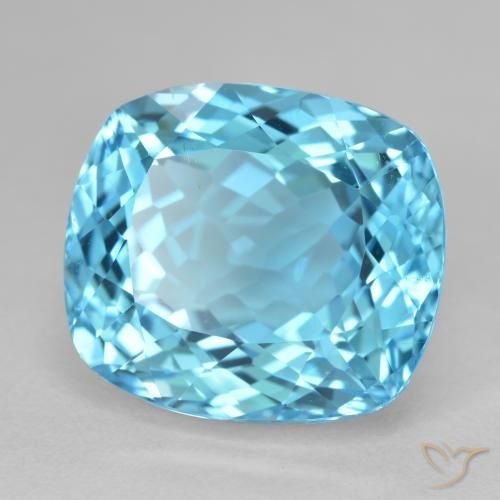 Topazio Blu svizzero naturale da 23.75 ct, Taglio a cuscino, VS
