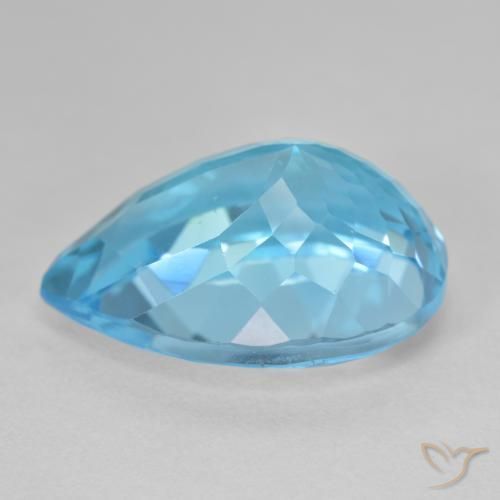 Topazio Blu svizzero naturale da 28.78 ct, Forma a pera, VS