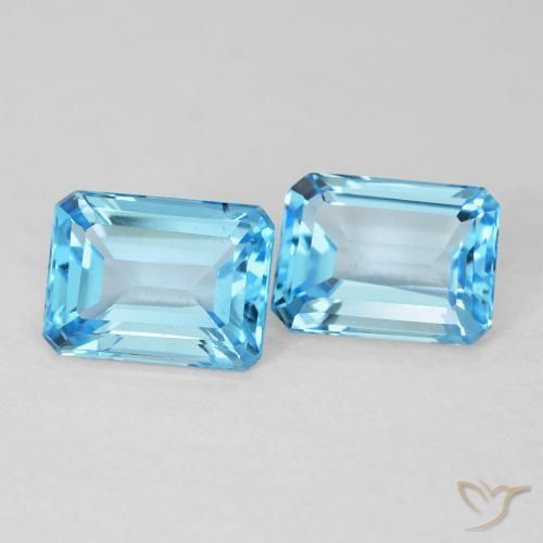 3.68ctw Naturale Blu svizzero Topazio, Taglio smeraldo, VVS-VS
