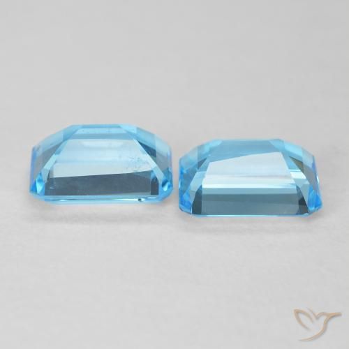 Gemme di Topazio Blu svizzero naturale da 3.68 ct, Ottagonale / Taglio smeraldo, VVS-VS