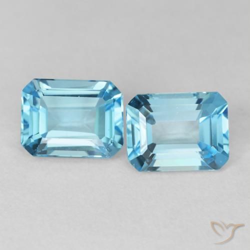3.89ctw Naturale Blu svizzero Topazio, Taglio smeraldo, VVS-VS