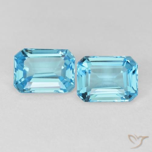 3.88ctw Naturale Blu svizzero Topazio, Taglio smeraldo, VVS-VS