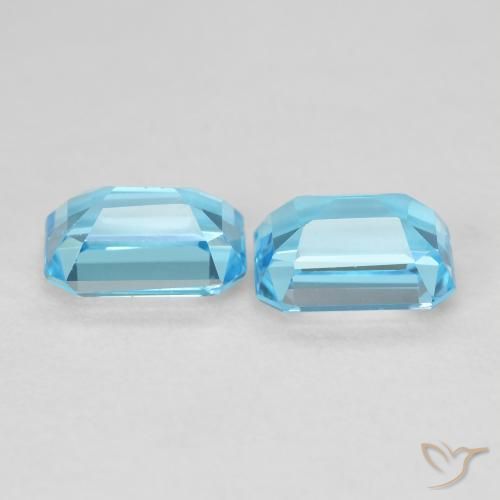 Gemme di Topazio Blu svizzero naturale da 3.88 ct, Ottagonale / Taglio smeraldo, VVS-VS