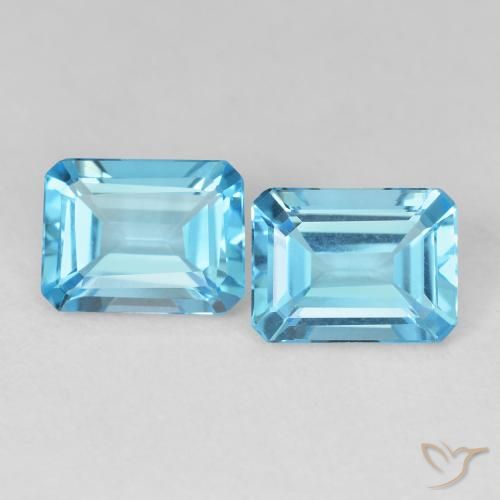 3.56ctw Naturale Blu svizzero Topazio, Taglio smeraldo, VVS-VS