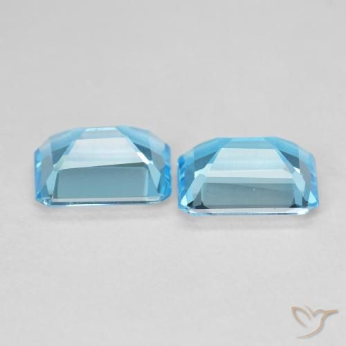 Gemme di Topazio Blu svizzero naturale da 3.56 ct, Ottagonale / Taglio smeraldo, VVS-VS