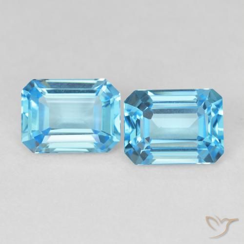 3.81ctw Naturale Blu svizzero Topazio, Taglio smeraldo, VVS-VS