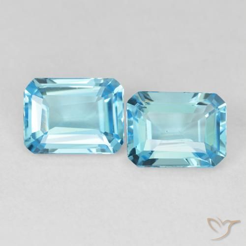 3.84ctw Naturale Blu svizzero Topazio, Taglio smeraldo, VVS-VS