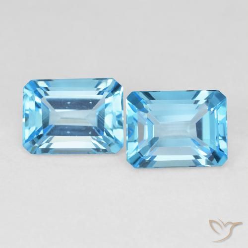3.94ctw Naturale Blu svizzero Topazio, Taglio smeraldo, VVS-VS