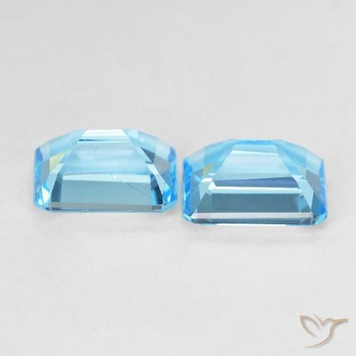 Gemme di Topazio Blu svizzero naturale da 3.94 ct, Ottagonale / Taglio smeraldo, VVS-VS