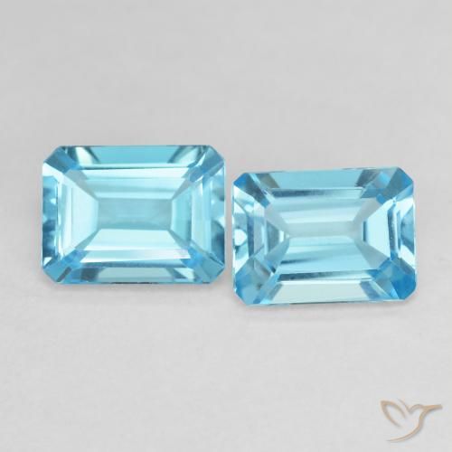 3.40ctw Naturale Blu svizzero Topazio, Taglio smeraldo, VVS-VS