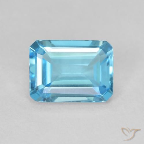 1.80ct Naturale Blu svizzero Topazio, Taglio smeraldo, VS