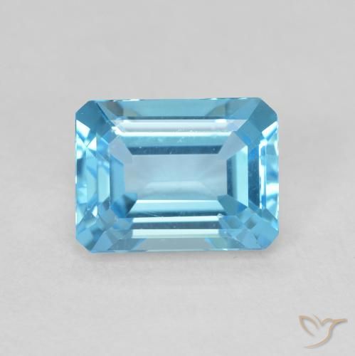 Topazio Blu svizzero naturale da 1.97 ct, Ottagonale / Taglio smeraldo, VVS-VS