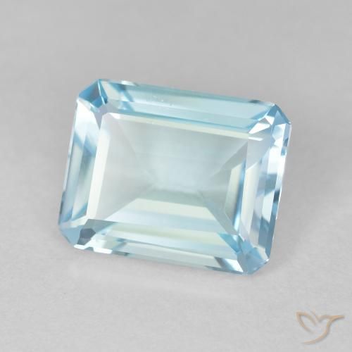 Topazio Celeste naturale da 3.71 ct, Ottagonale / Taglio smeraldo, VVS-VS