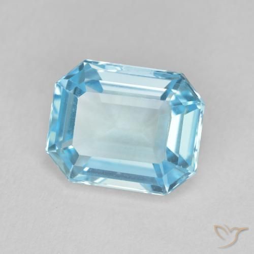 Topazio Blu svizzero naturale da 3.71 ct, Ottagonale / Taglio smeraldo, VVS-VS