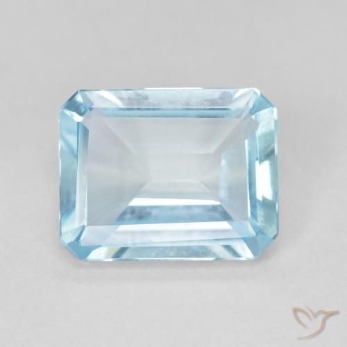 Topazio Celeste naturale da 3.69 ct, Ottagonale / Taglio smeraldo, VVS-VS
