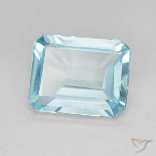 Topazio Celeste naturale da 3.69 ct, Ottagonale / Taglio smeraldo, VVS-VS