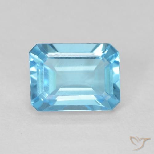 1.90ct Naturale Blu svizzero Topazio, Taglio smeraldo, VVS-VS