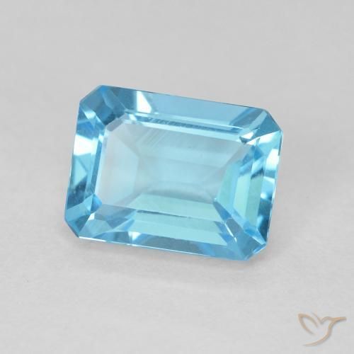 Topazio Blu svizzero naturale da 1.90 ct, Ottagonale / Taglio smeraldo, VVS-VS
