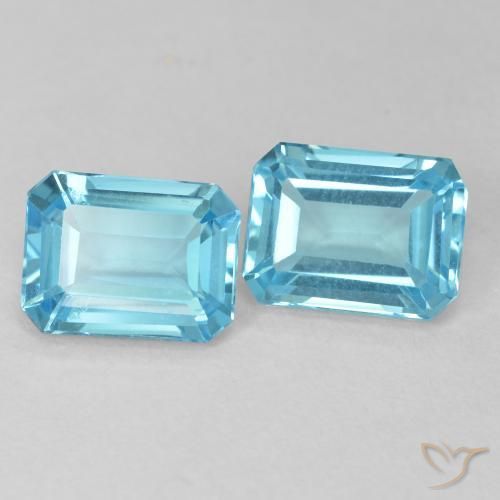 Gemme di Topazio Blu svizzero naturale da 3.73 ct, Ottagonale / Taglio smeraldo, VVS